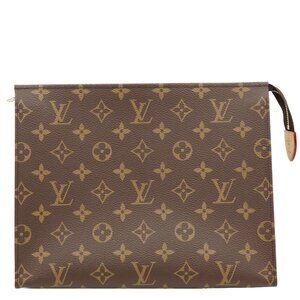 Louis Vuitton  Toiletry Pouch 26 Monogram Canvas Clutch Brown
